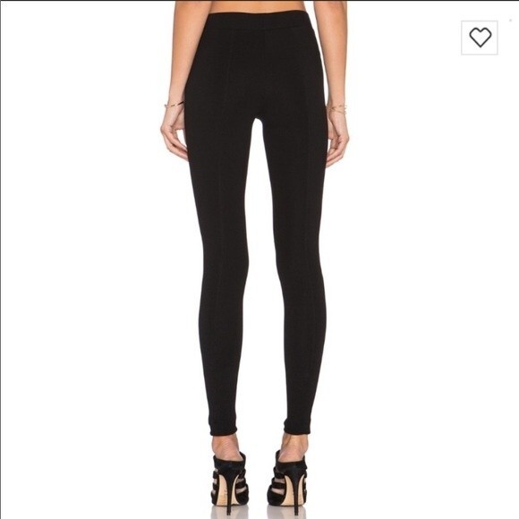 VINCE Ponte Stitch Seam Legging Pull On Scrunch Ankle Black Skinny - Picture 7 of 16